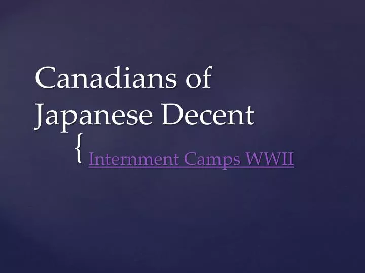 canadians of japanese decent