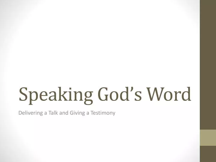 speaking god s word
