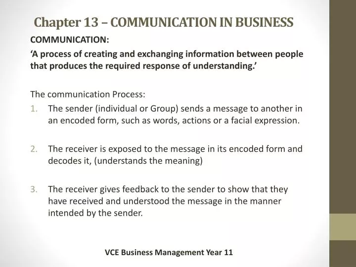 chapter 13 communication in business