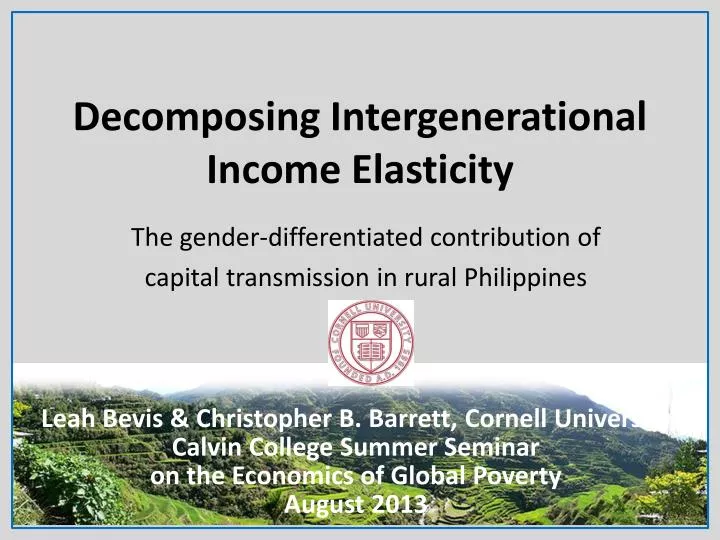 decomposing intergenerational income elasticity
