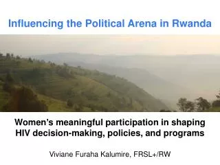 Influencing the Political Arena in Rwanda