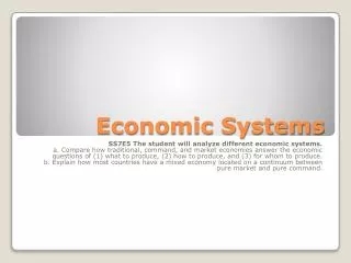 economic systems