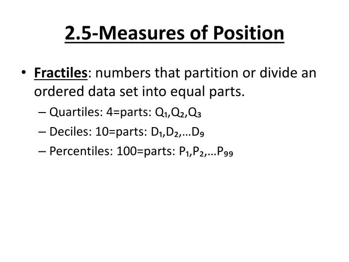 2 5 measures of position