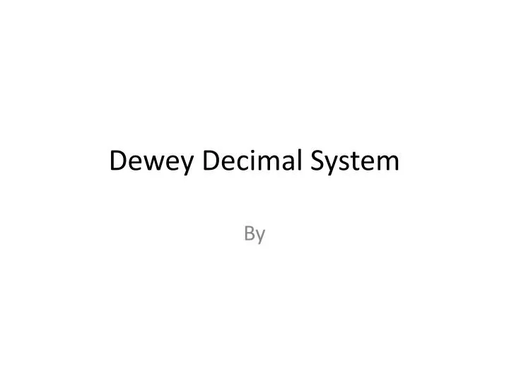 dewey decimal system