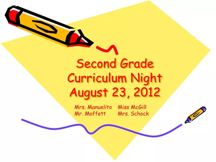 second grade curriculum night august 23 2012