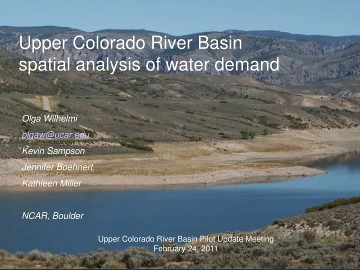 upper colorado river basin spatial analysis of water demand