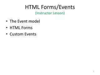 HTML Forms/Events (Instructor Lesson)