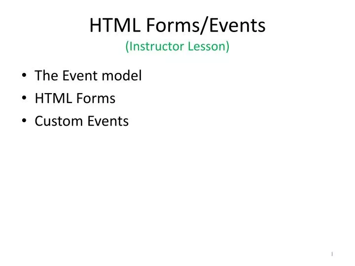 html forms events instructor lesson