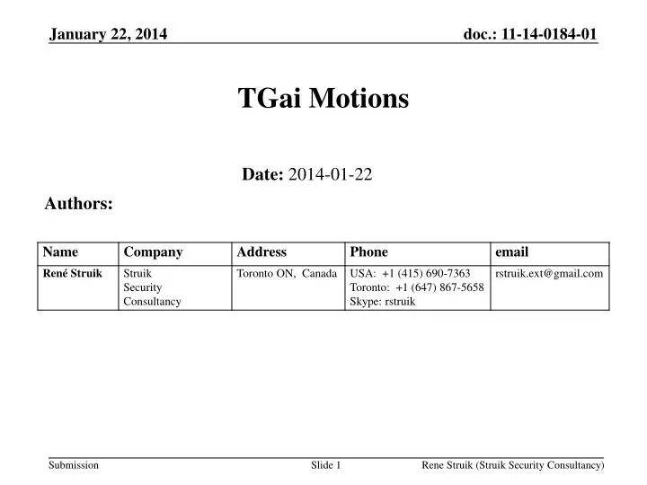 tgai motions