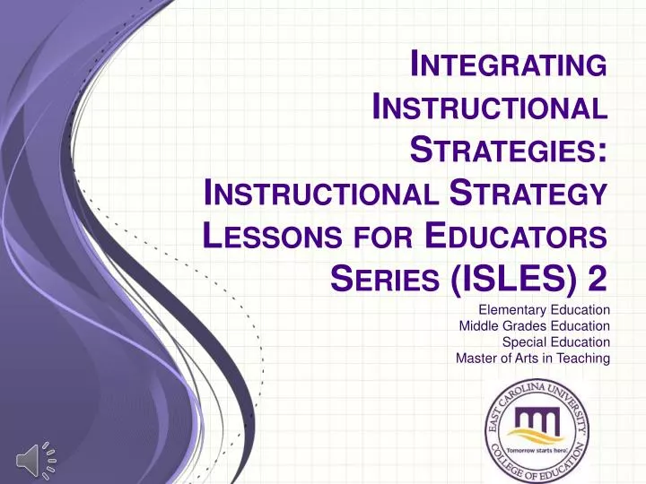 integrating i nstructional strategies instructional strategy lessons for educators series isles 2