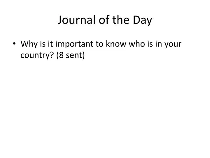 journal of the day