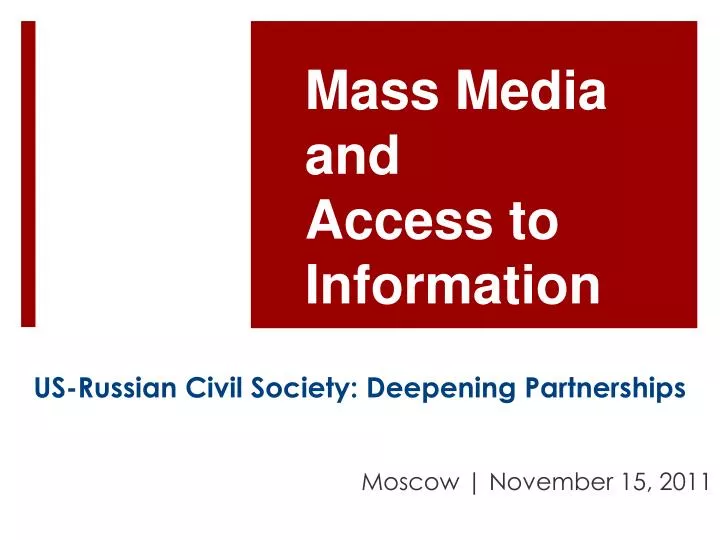 mass media and access to information