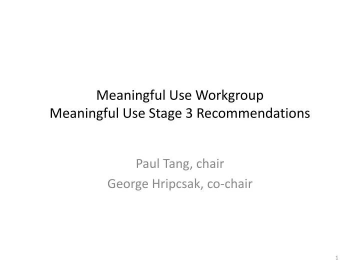meaningful use workgroup meaningful use stage 3 recommendations
