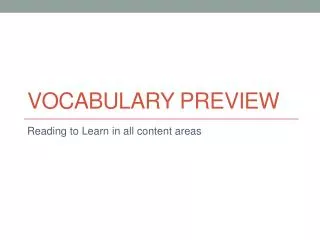 Vocabulary PREVIEW