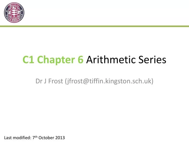 c1 chapter 6 arithmetic series
