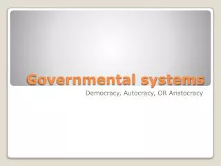 Governmental systems