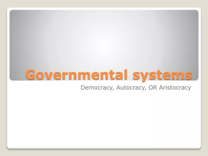 governmental systems