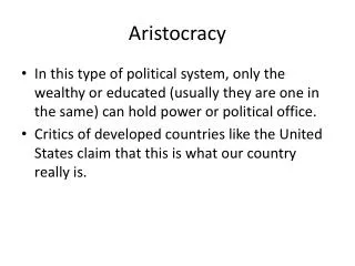 Aristocracy