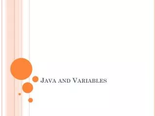 Java and Variables