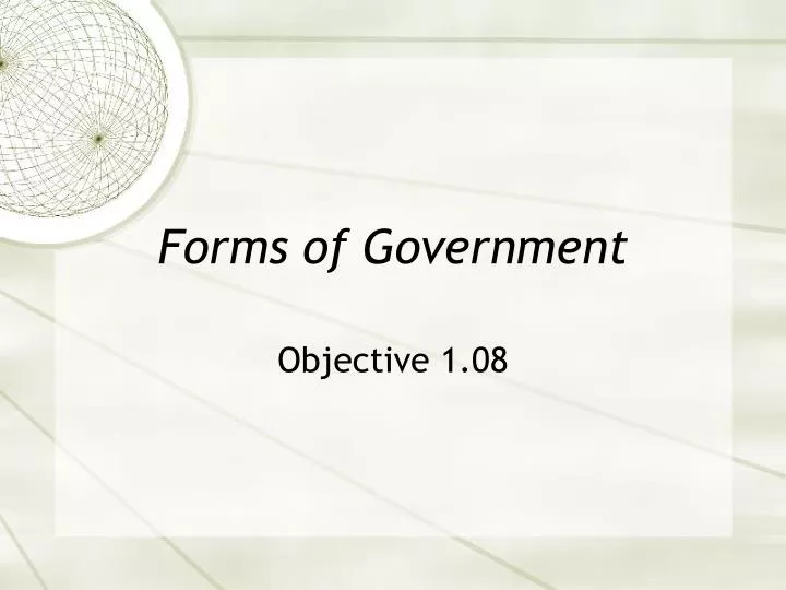 forms of government