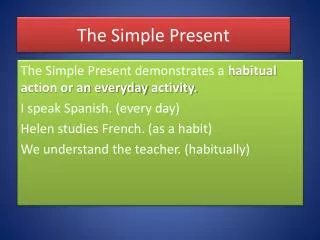 The Simple Present