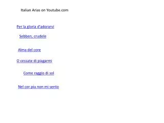 Italian Arias on Youtube