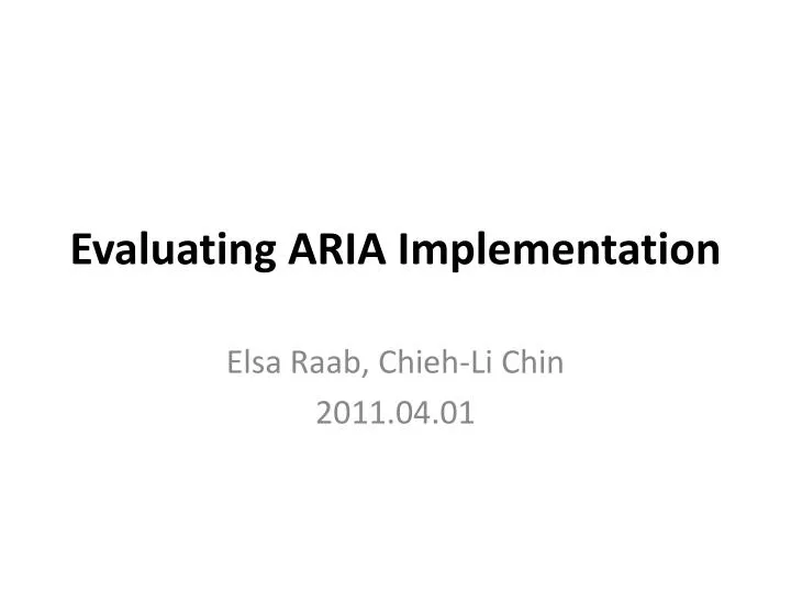 evaluating aria implementation