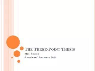 The Three-Point Thesis