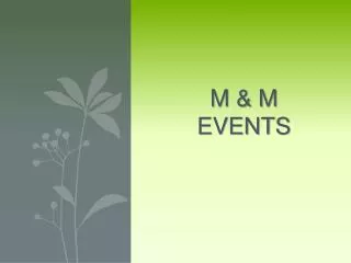 M &amp; M Events