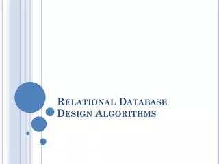 relational database design algorithms