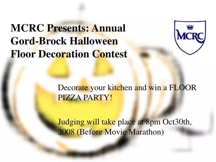 mcrc presents annual gord brock halloween floor decoration contest