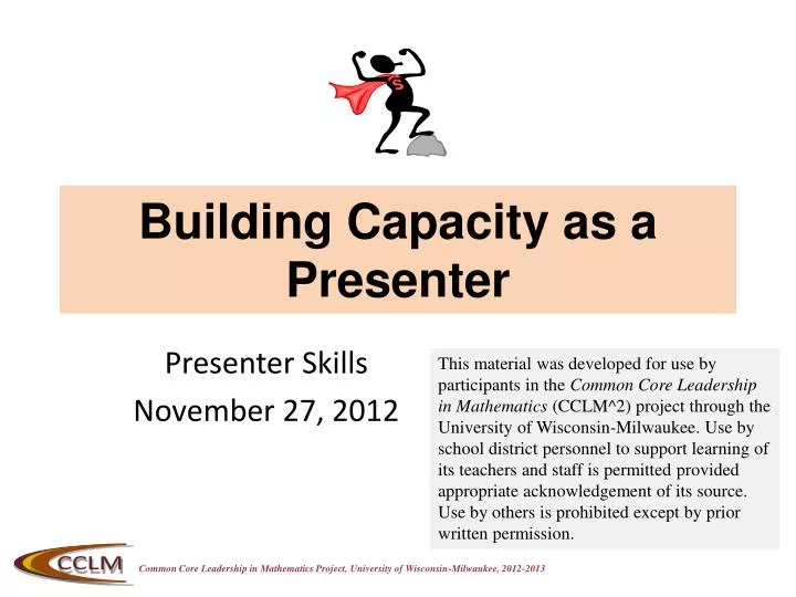 building capacity as a presenter