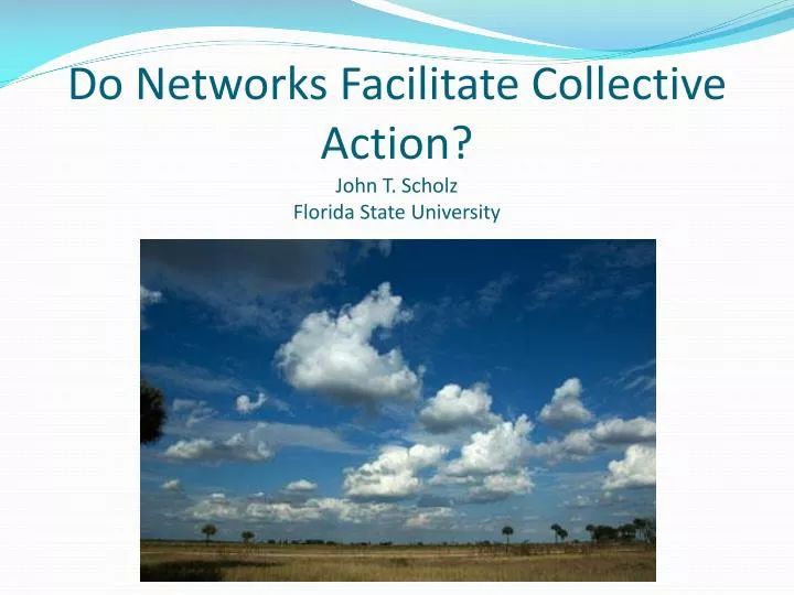 do networks facilitate collective action john t scholz florida state university