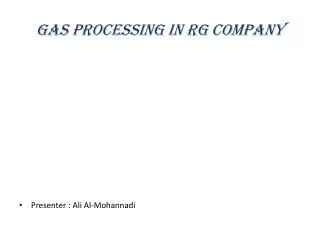Gas Processing in RG Company