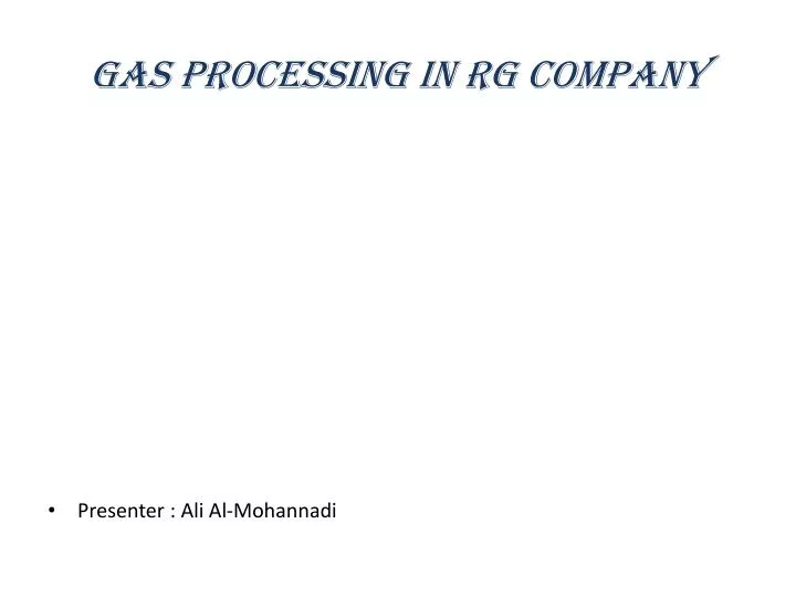 gas processing in rg company