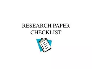 research paper checklist