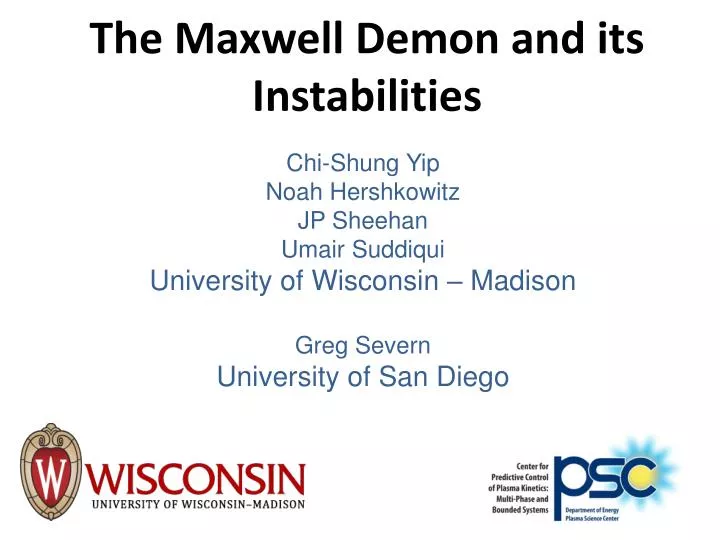 the maxwell demon and its instabilities
