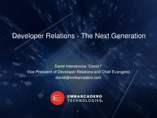 Developer Relations - The Next Generation