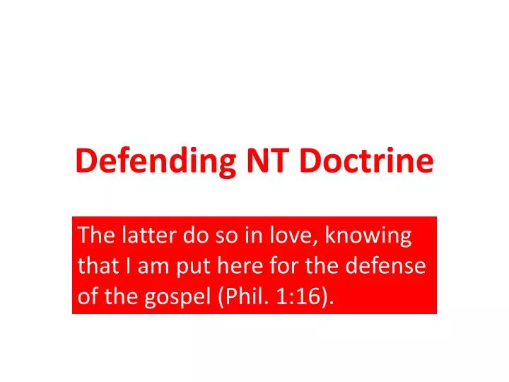 defending nt doctrine