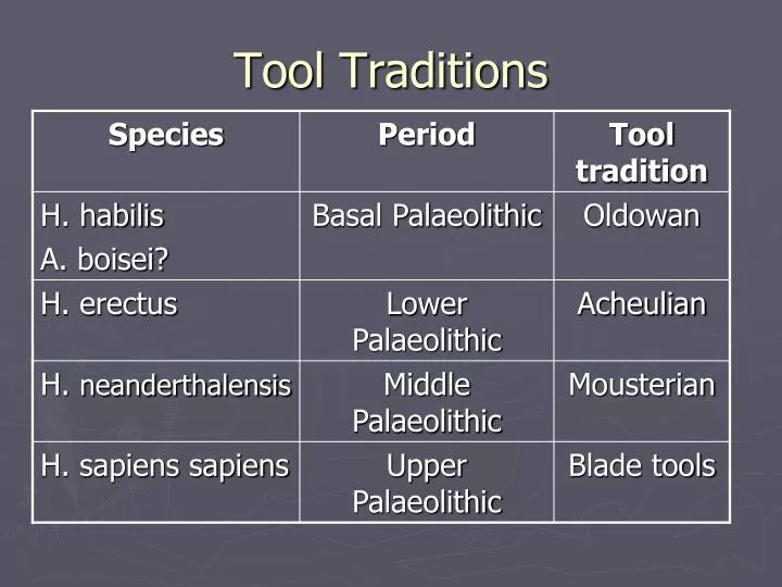 tool traditions