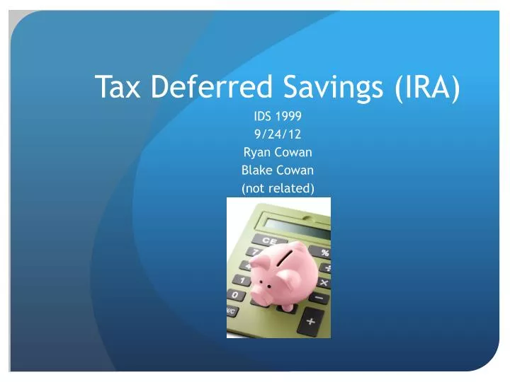 tax deferred savings ira