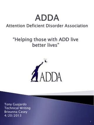 ADDA Attention Deficient Disorder Association
