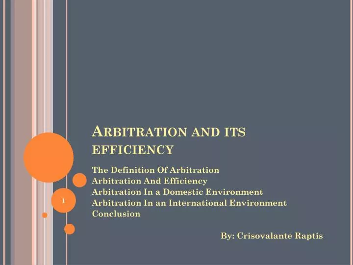 arbitration and its efficiency