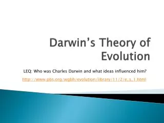darwin s theory of evolution