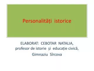 personalit i istorice