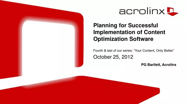 planning for successful implementation of content optimization software