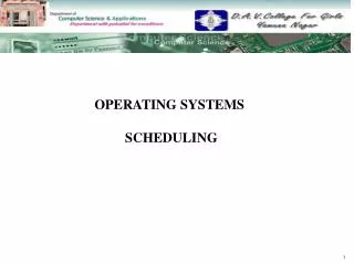 OPERATING SYSTEMS SCHEDULING
