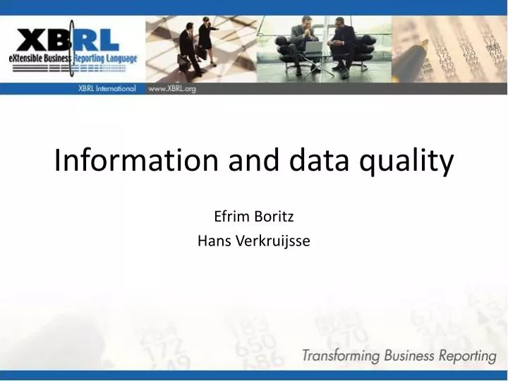 information and data quality