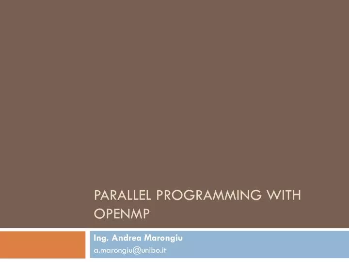 parallel programming with openmp