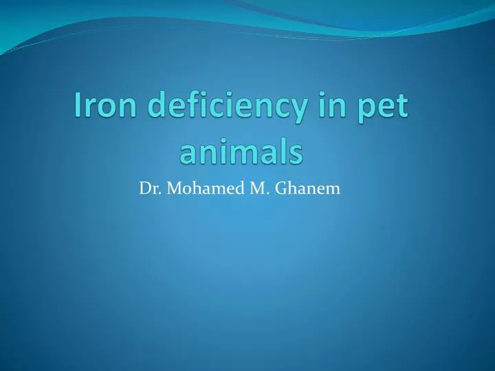 iron deficiency in pet animals